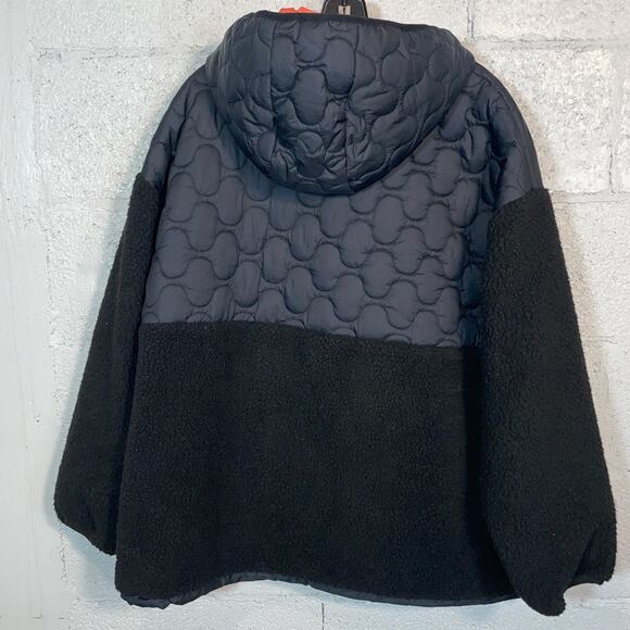 BASS OUTDOOR Women's Contrast Hood Sherpa Soft Pullover black XL - Picture 8 of 10